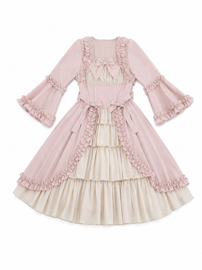 Vintage Rococo-Style Gothic Dress with Ruffles