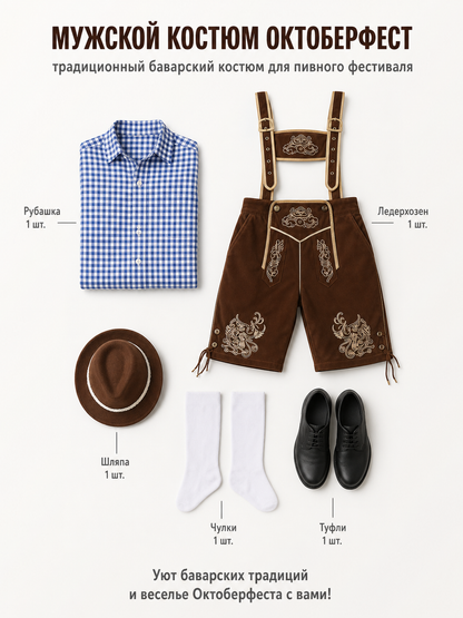 Bibbed suspender shorts with embroidery included items