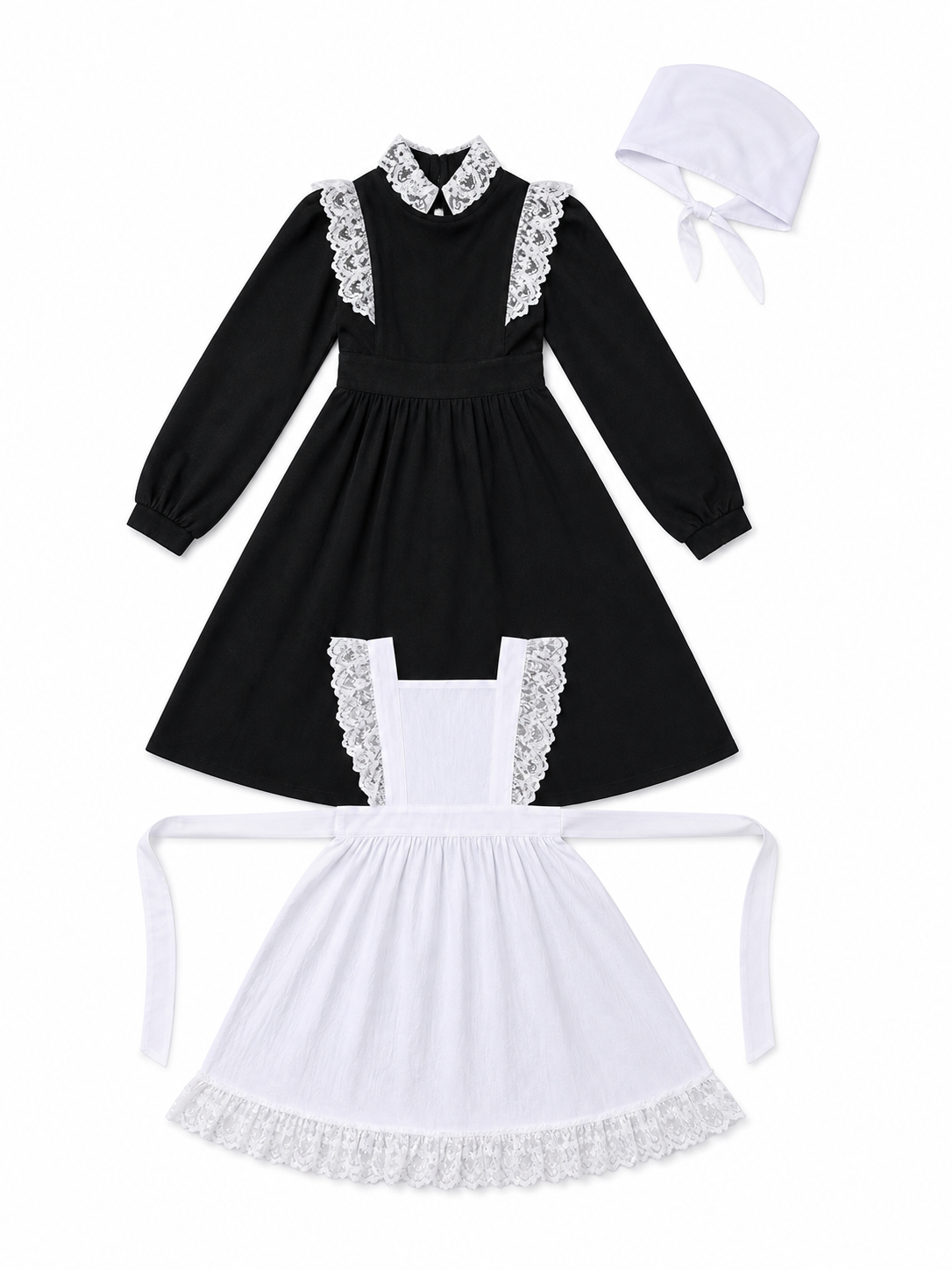 Black and White Maid Costume with Apron