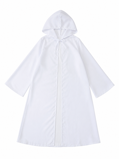 White Hooded Cape for Costumes and Cosplay