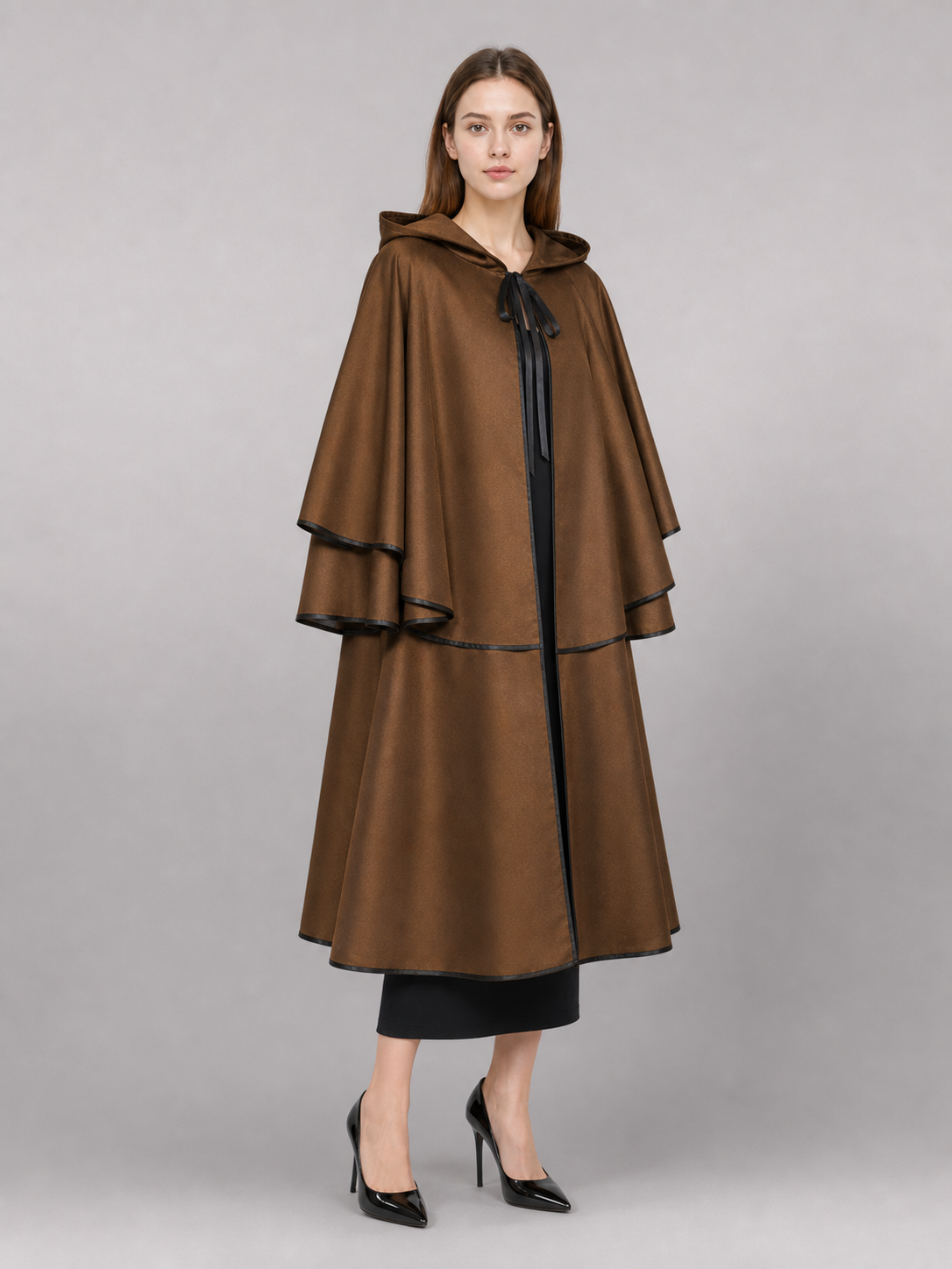 Brown Hooded Costume Cloak