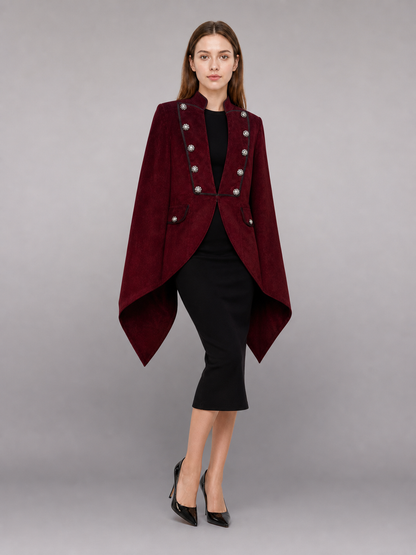 Carnival tailcoat in burgundy with black lapels