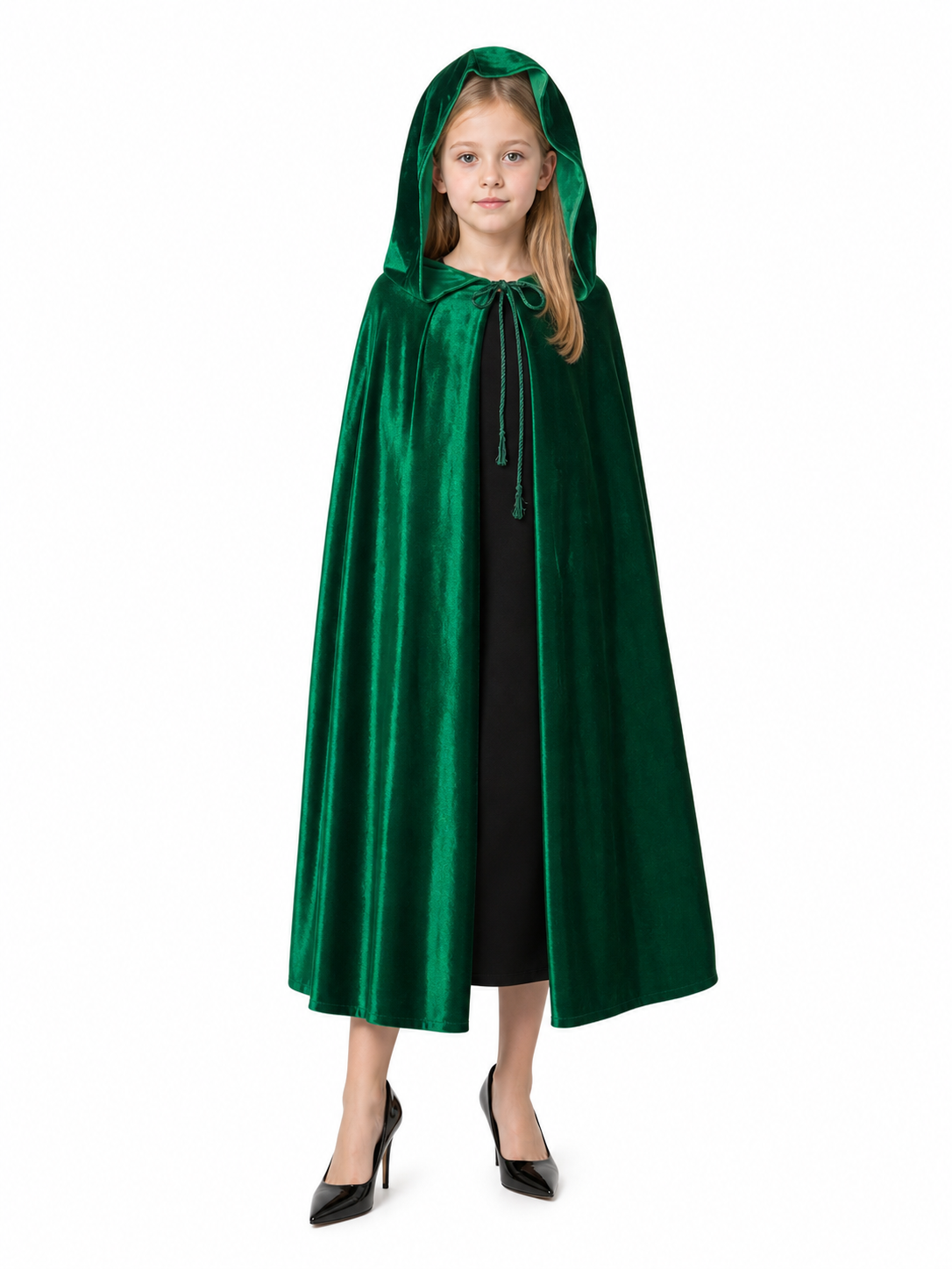 Dark Green Hooded Costume Cloak