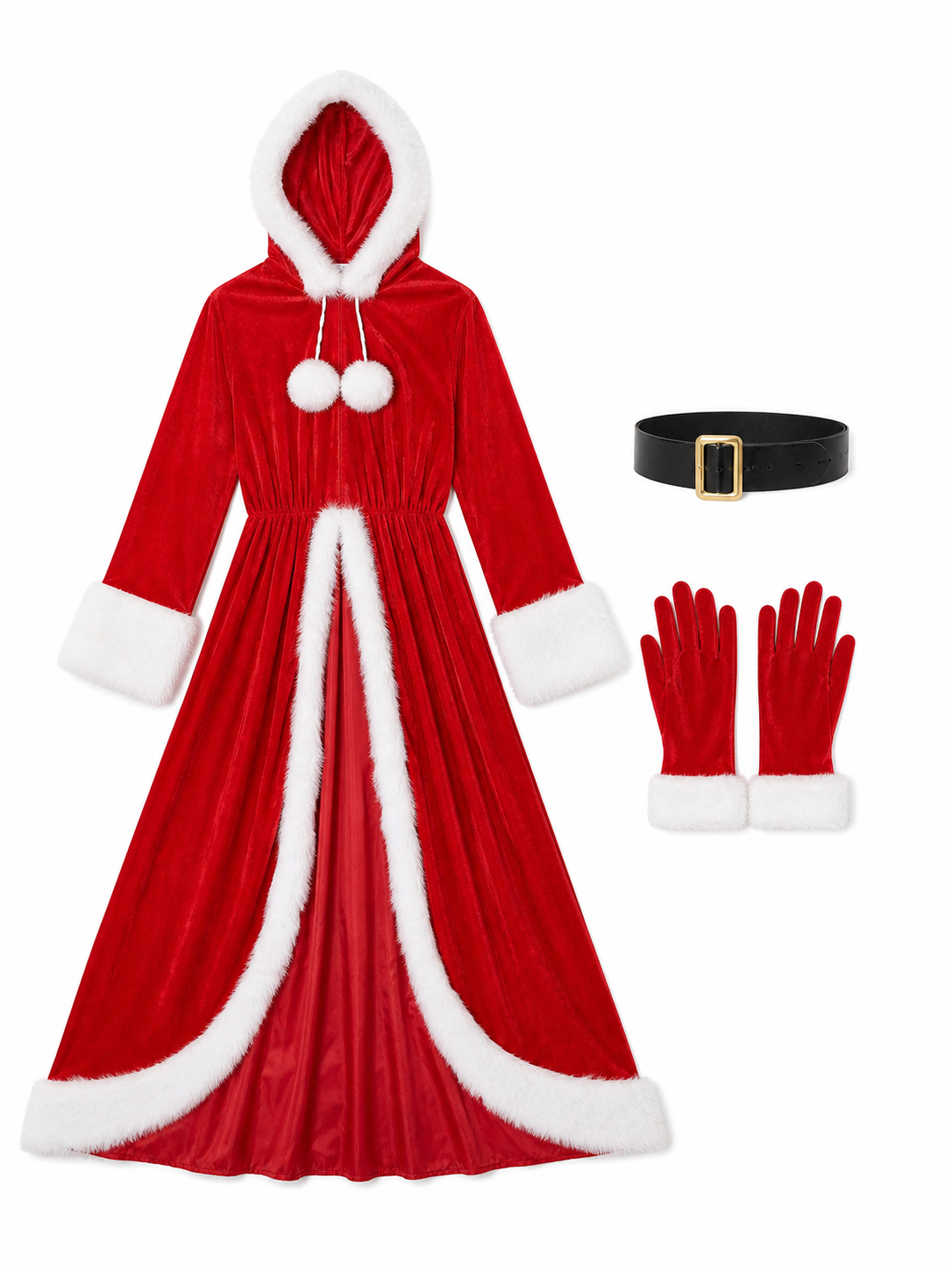 New Year's Christmas Costume with Hood included items