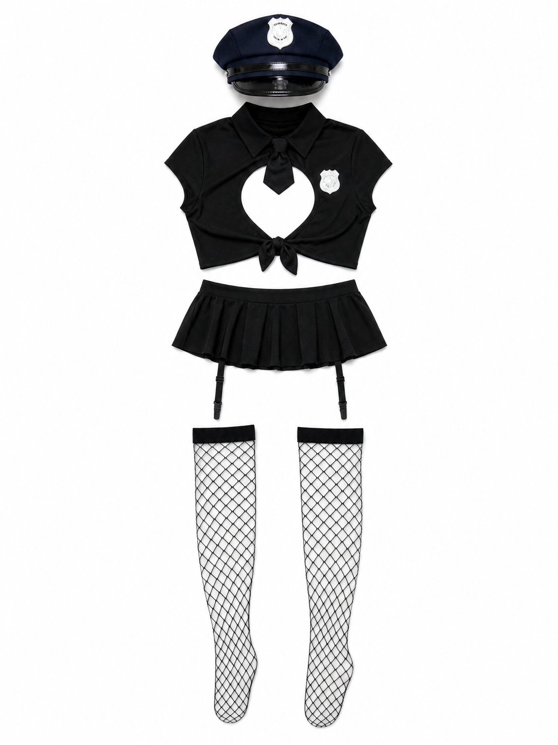Police Costume: Black Top and Short Skirt