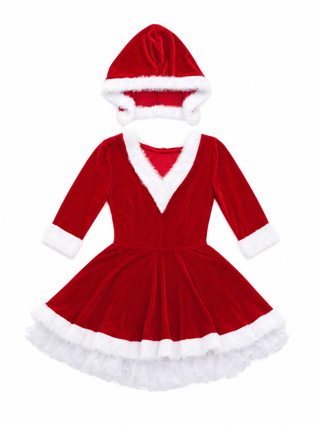 New Year's Costume Dress with Hood and Belt