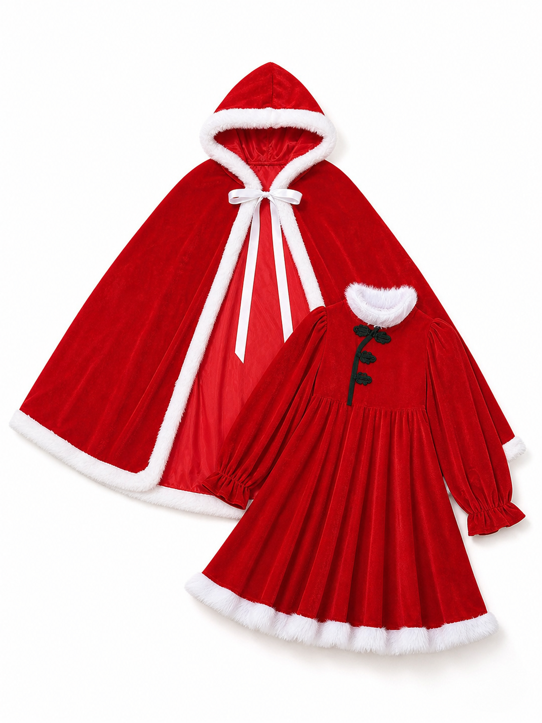 Festive Santa Costume: Dress and Cape