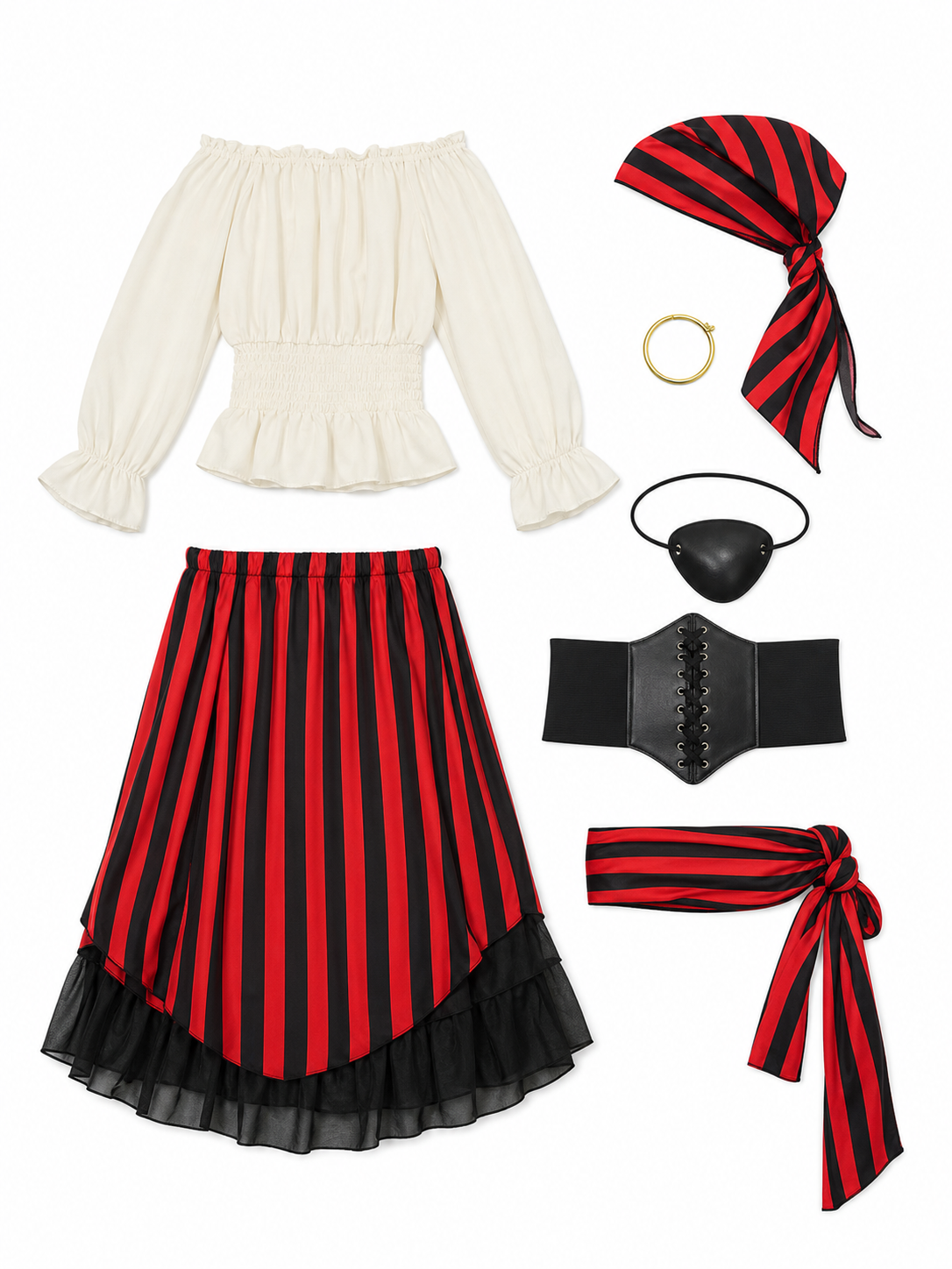 Victorian-style pirate costume set