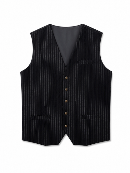 Pinstripe Vest with a V-Neck