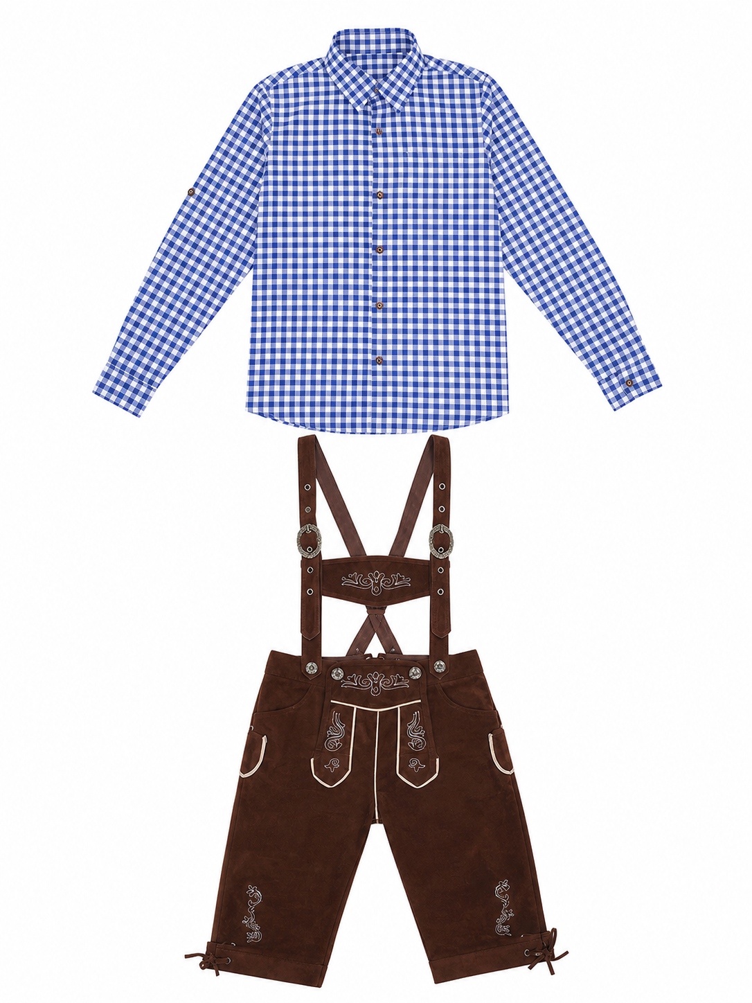 Traditional-style carnival costume with suspenders