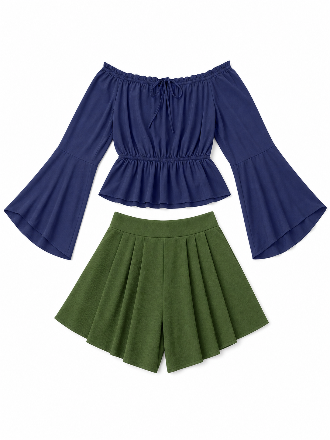 Off-the-Shoulder Long-Sleeve Blouse
