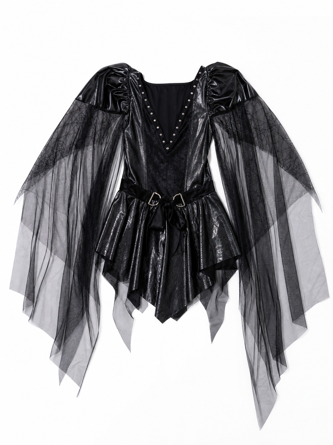 Black vampire costume with cape and mask for a party included items