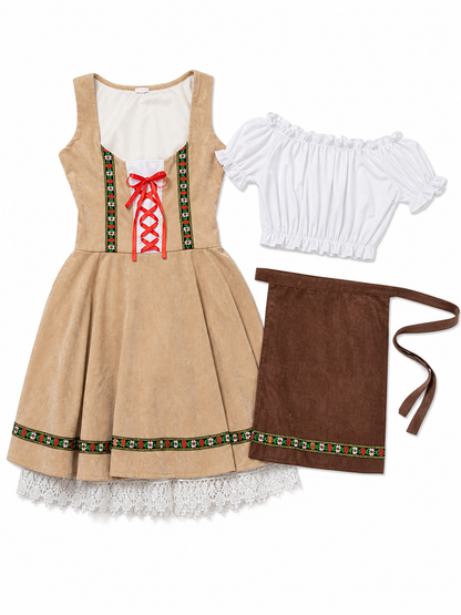 Bavarian Traditional Costume with Lace Trim