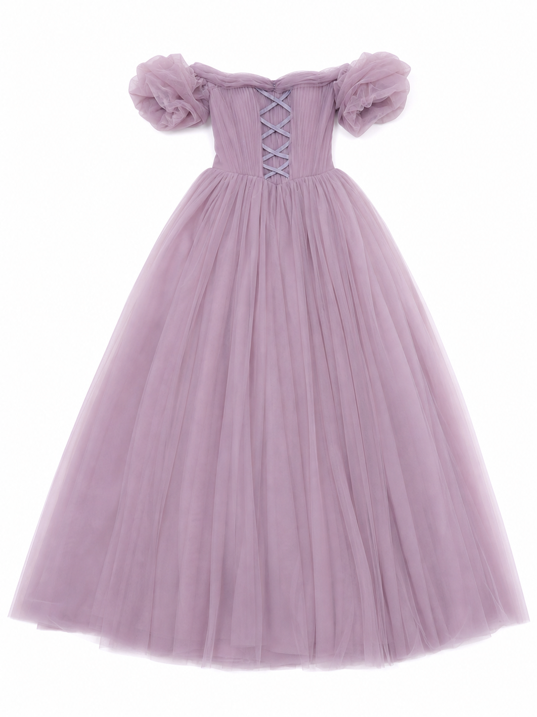 Floor-Length Princess Dress with a Full Skirt and Lacing