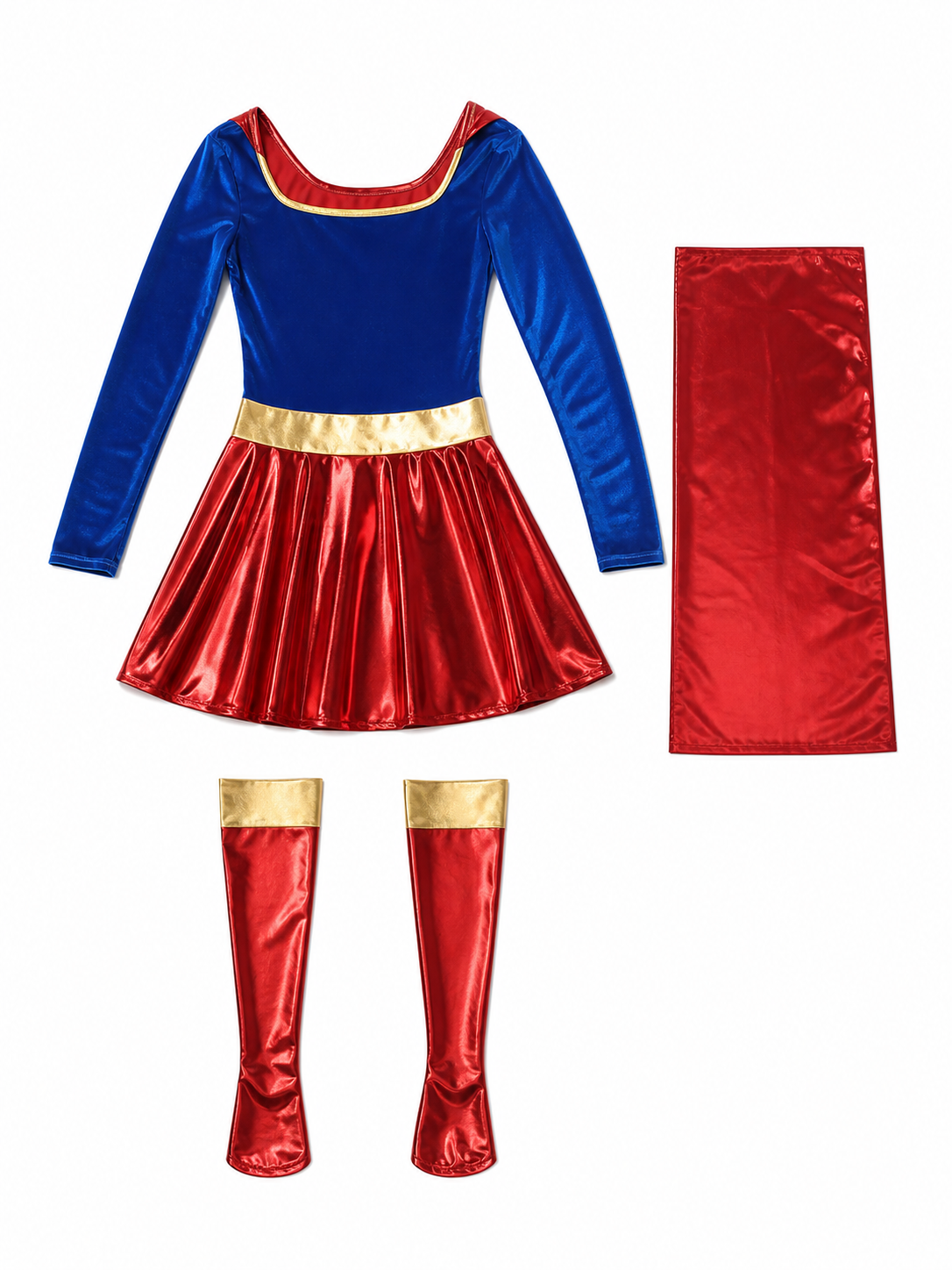 Superhero Stage Costume with Red Cape