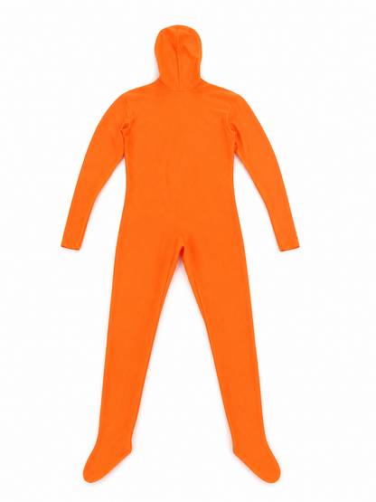 Orange hooded morph suit for cosplay