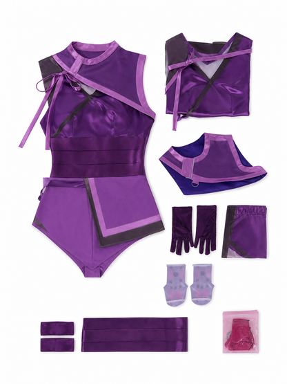 Mileena Ninja Cosplay Costume, 7-Piece Set