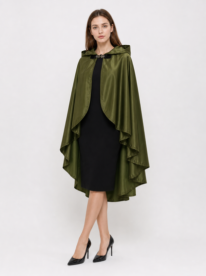 Green Costume Cloak with a Large Hood