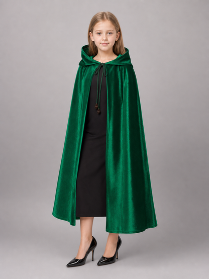 Dark Green Hooded Costume Cloak