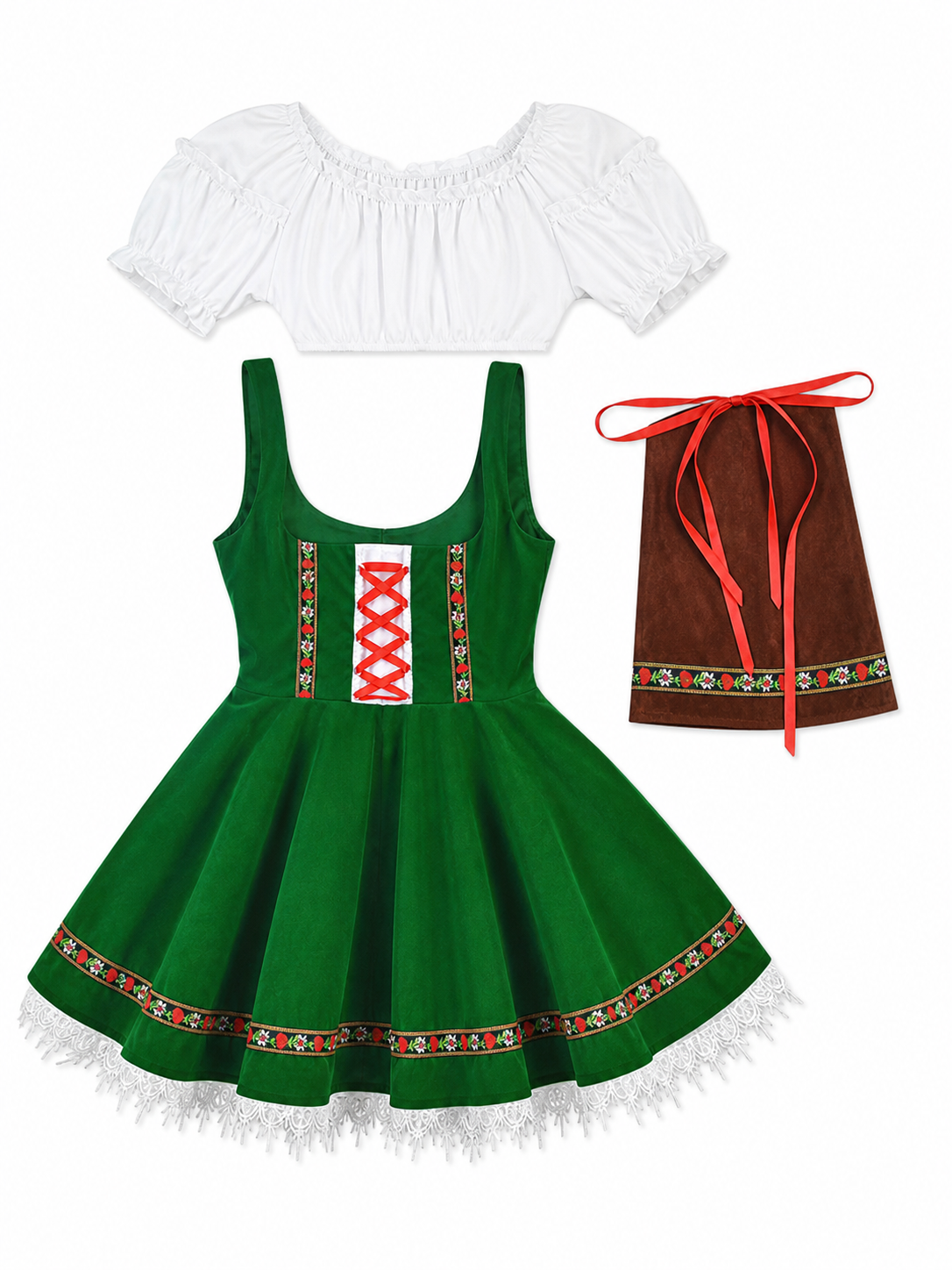 Carnival Dress in an Ethnic Style with Ribbons