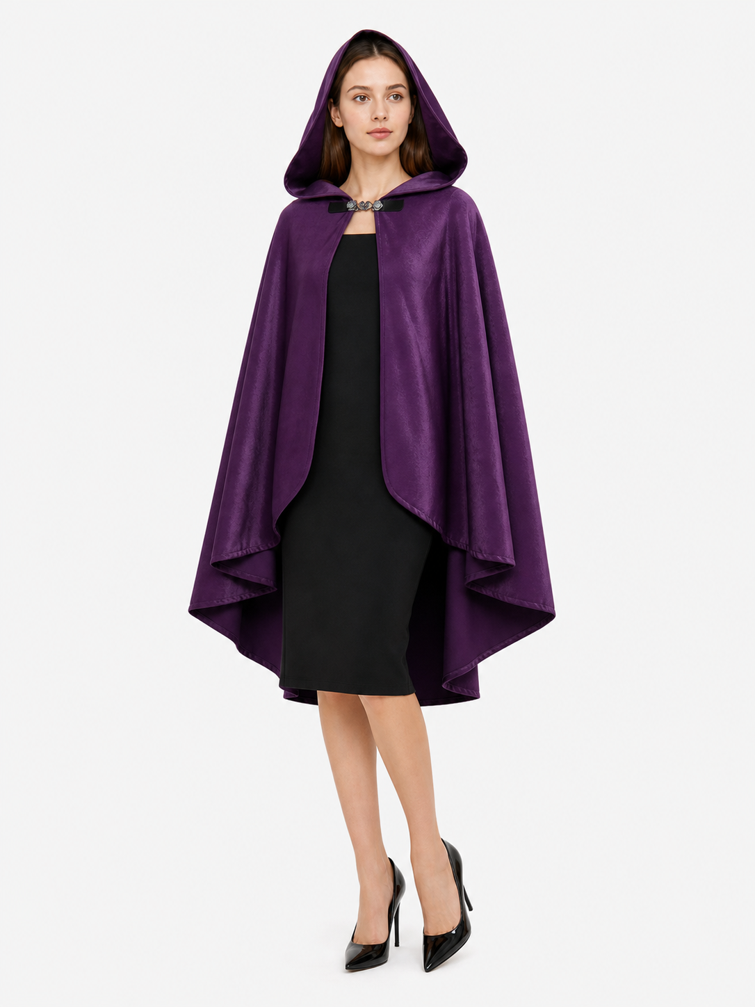 Purple Hooded Medieval Costume Cloak
