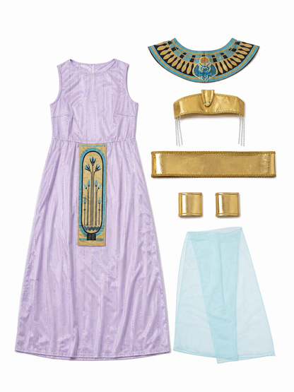 Cleopatra Costume, Dress with Egyptian Decorations included items