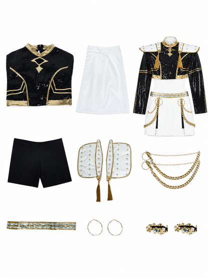 Zoe Black and Gold Stage Cosplay Costume