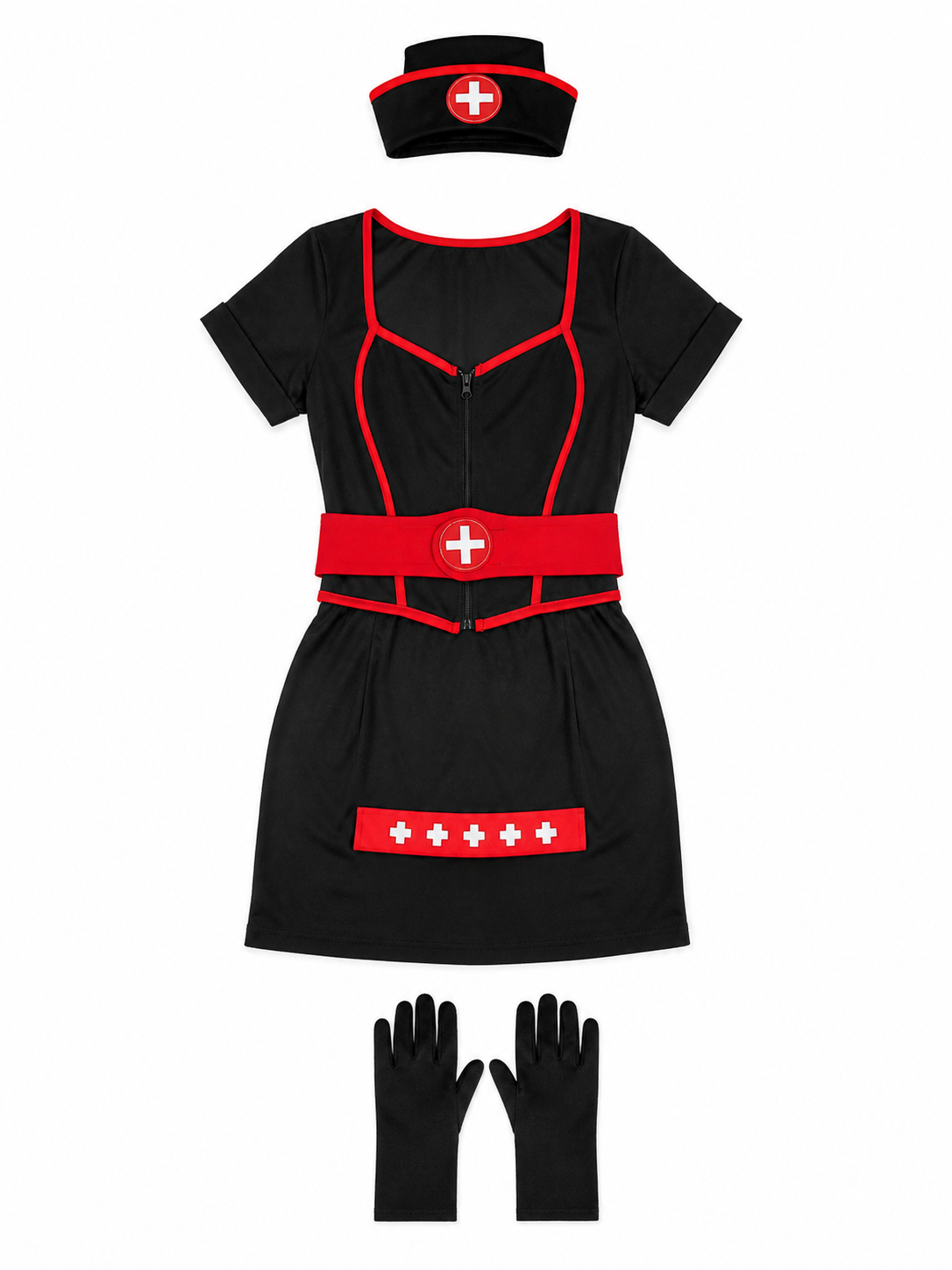 Medical Costume with Red Belt and White Crosses