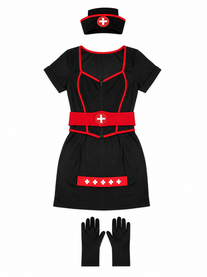 Medical Costume with Red Belt and White Crosses