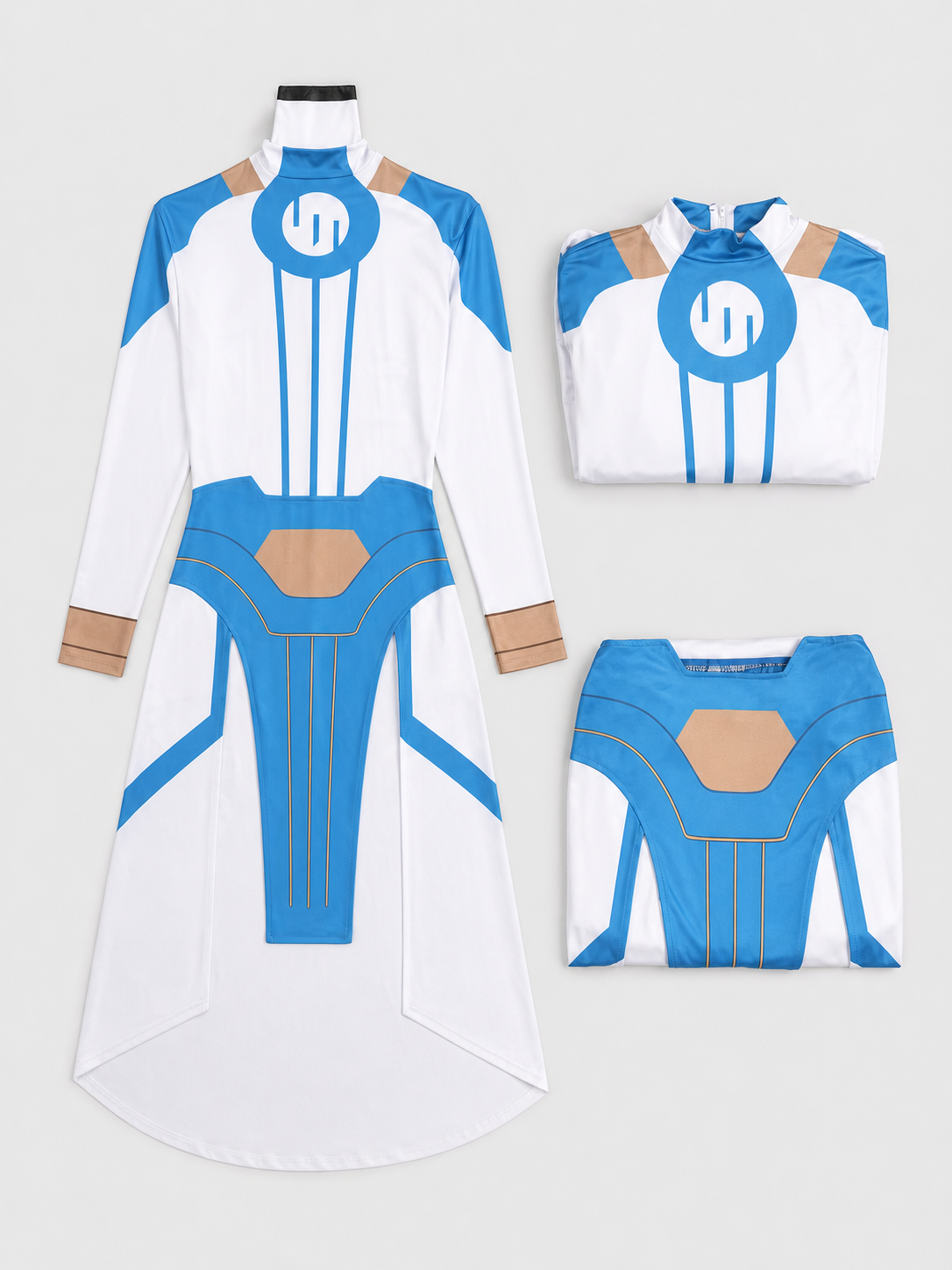 Cosplay Costume with Jumpsuit and Long Cape