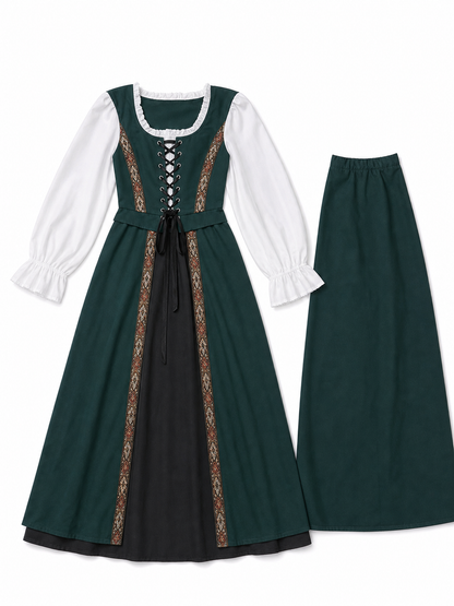 Retro Court-Style Dress with Headpiece included items