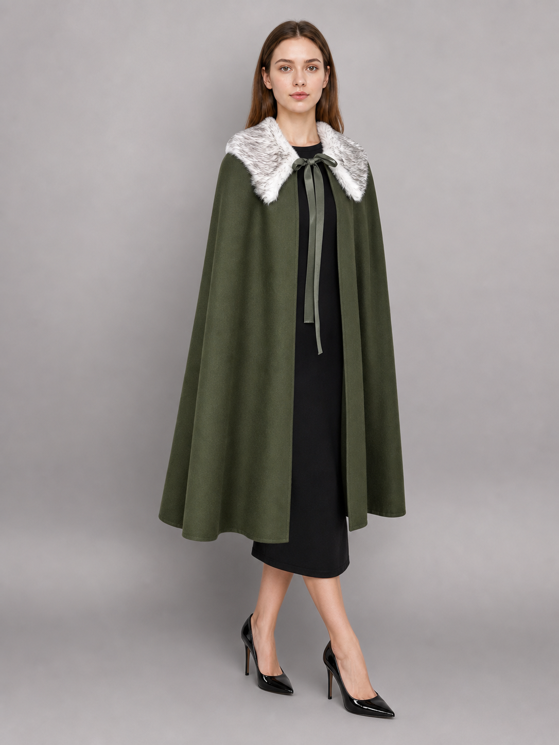 Dark Green Hooded Carnival Cloak