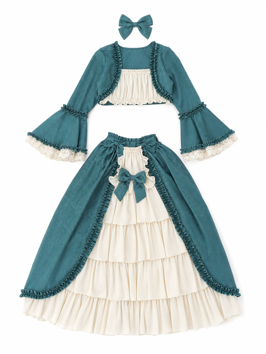 Victorian-Style Ball Gown with Ruffles