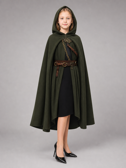 Green Hooded Costume Cloak, XL