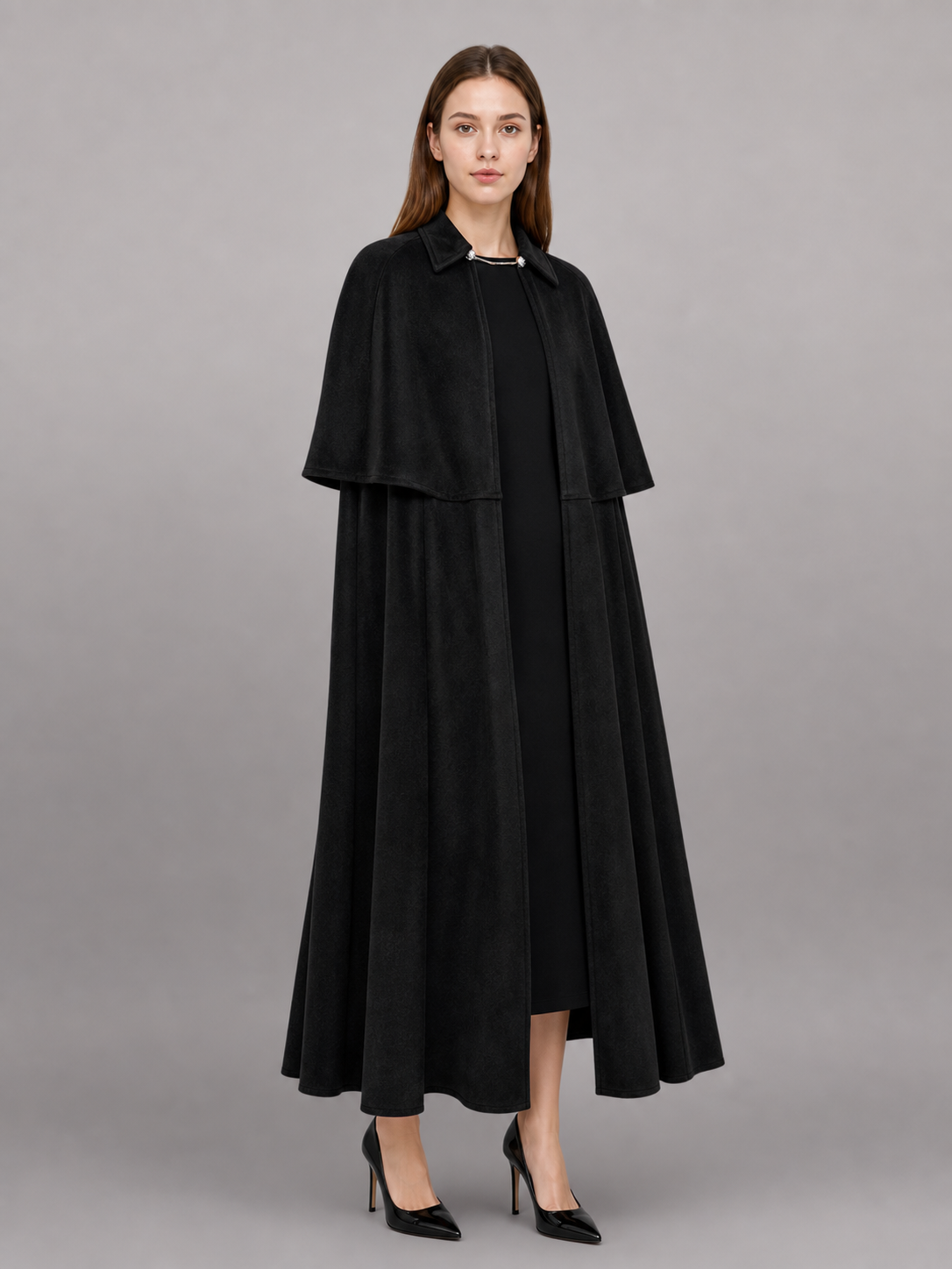Black Gothic-Style Carnival Cloak