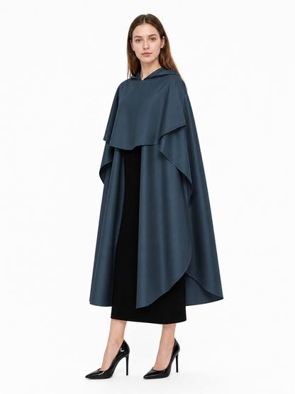 Dark Blue Hooded Costume Cape for Cosplay