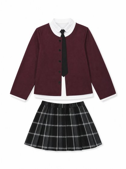 Frank cosplay costume: shirt, cardigan, skirt