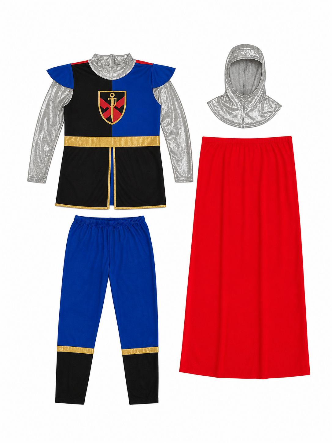 Crusader Cosplay Costume with Hood and Cloak