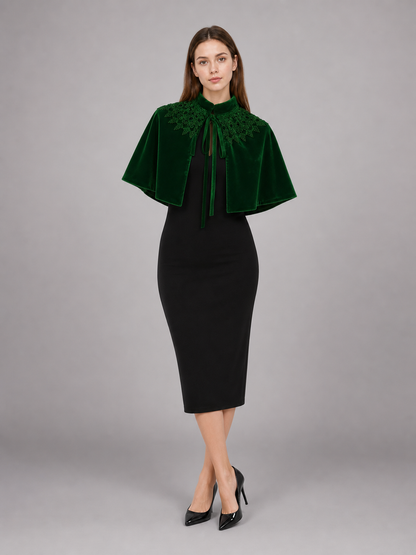 Green Costume Cloak with Collar