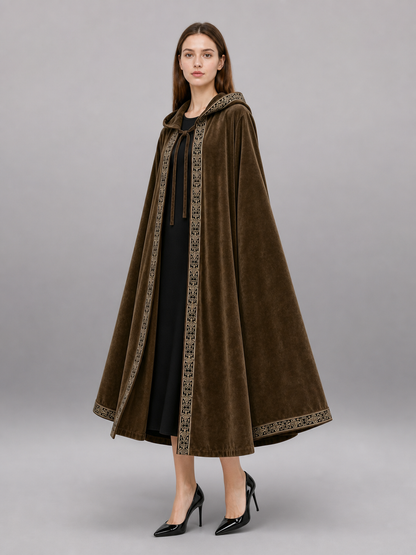 Long Hooded Robe, Brown, Loose Fit included items 5