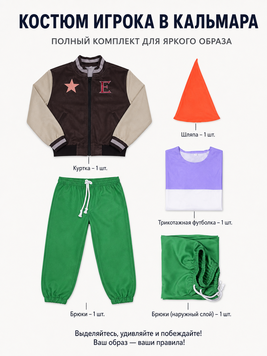 Cosplay Costume: Hat, Jacket, Sweater, and Pants included items