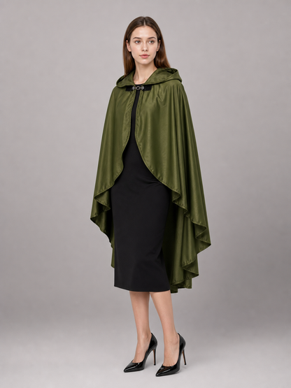 Green Costume Cloak with a Large Hood