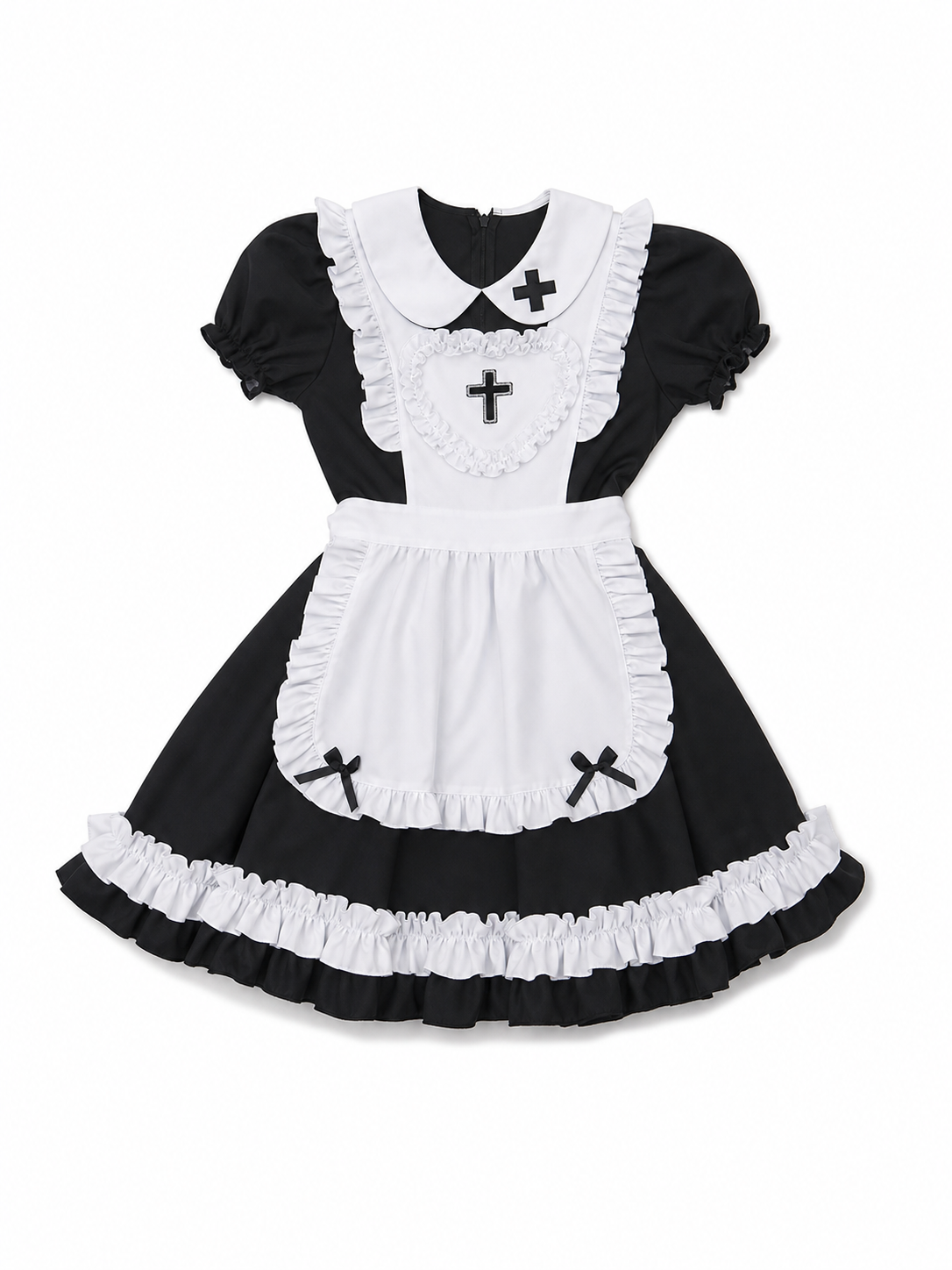 Black-and-white gothic lolita dress costume