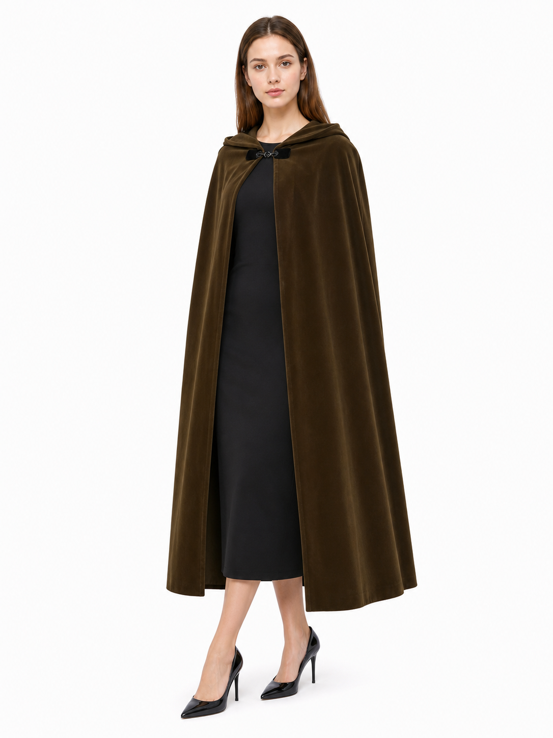 Brown Hooded Costume Cape