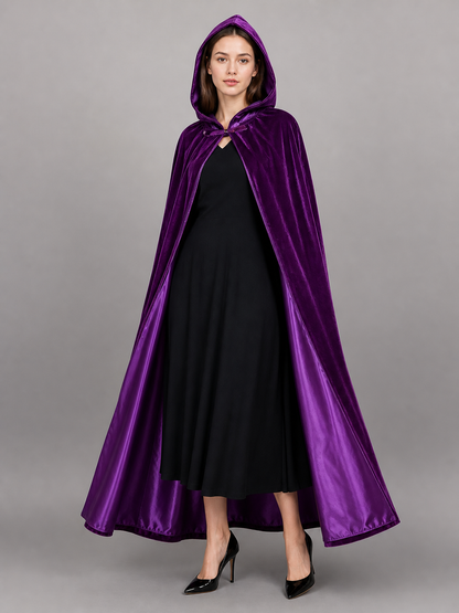 Purple Hooded Costume Cloak