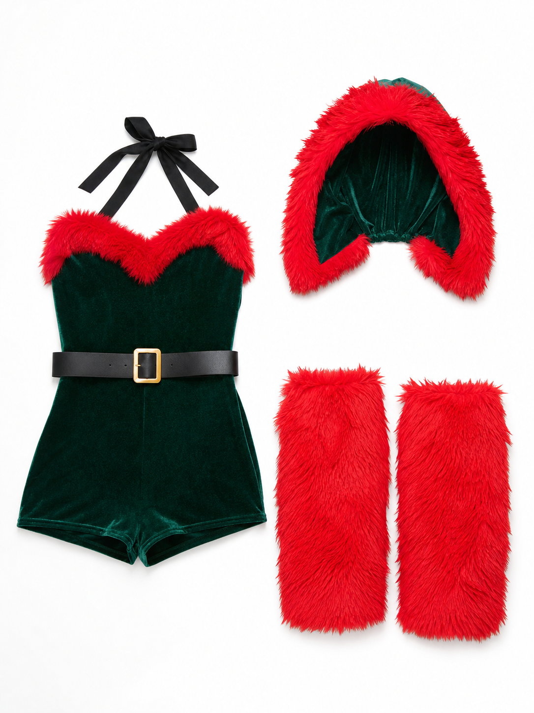 New Year's Carnival Costume with Red Trim included items
