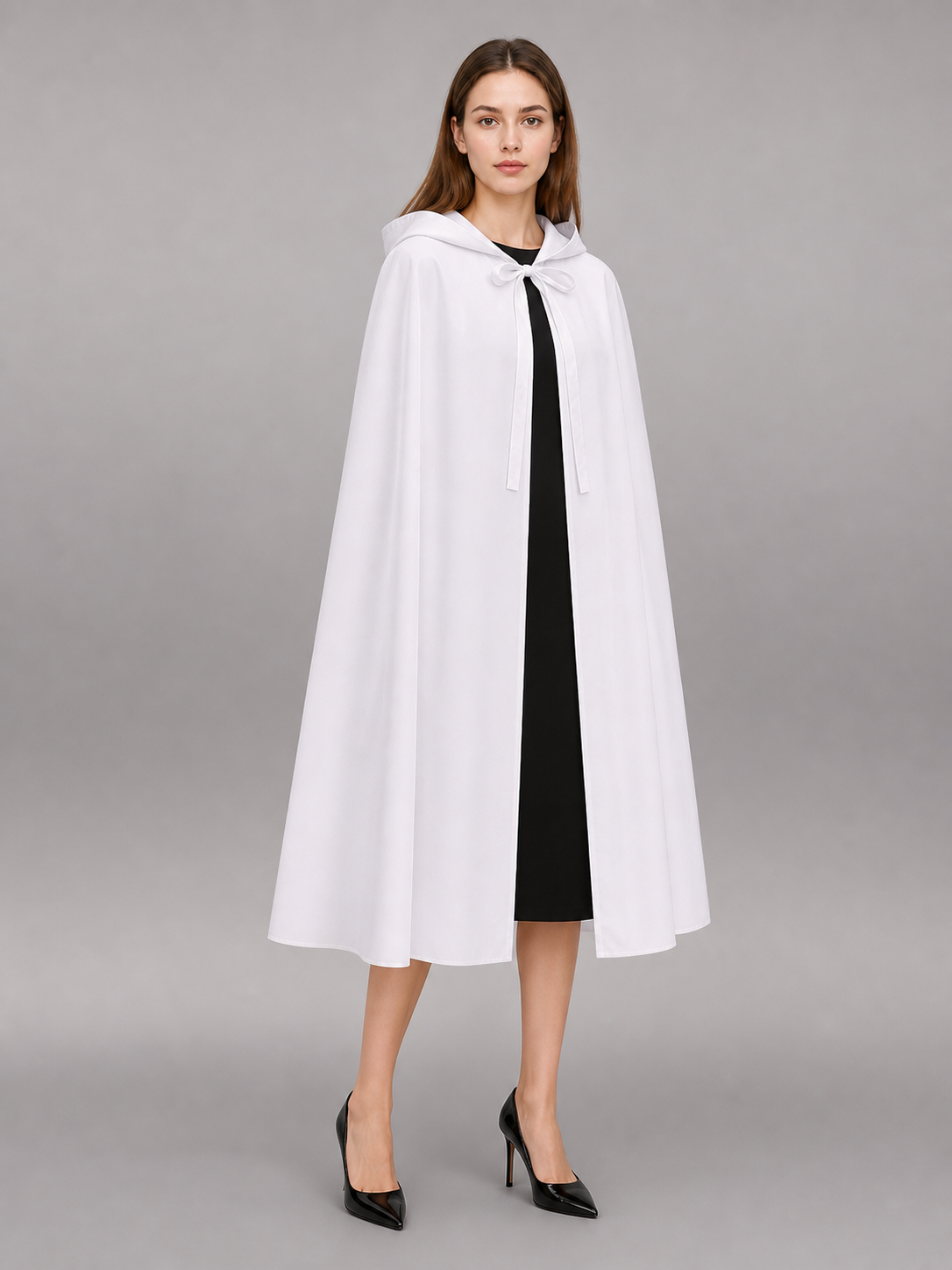 White Hooded Carnival Cloak for Cosplay