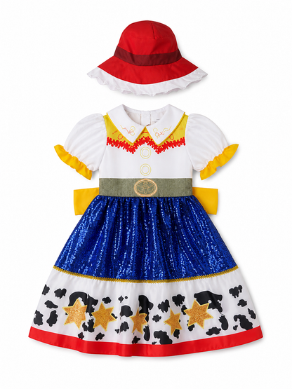 Costume Set: Dress, Hat, and Bag