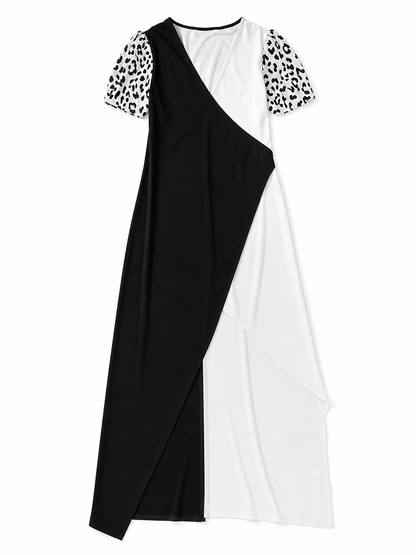 Cruella cosplay dress, black and white, long
