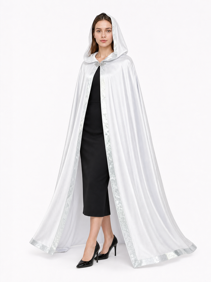 White Hooded Costume Cape, Medieval